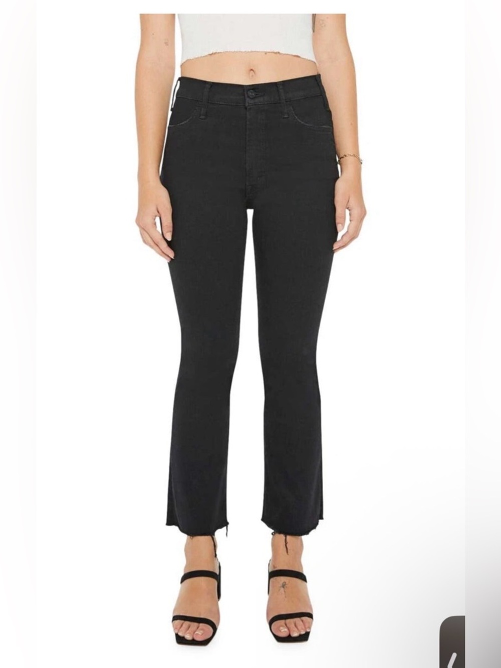 Mother black ankle jeans